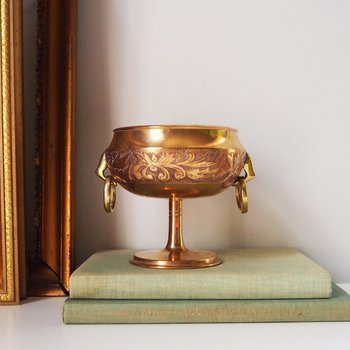 Vintage brass footed bowl | Malm brass bowl | Brass footed bowl | Ringed brass bowl | Brass bowl | Made in Sweden | Vintage Malm bowl