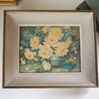 Vintage wall art | Vintage floral print | Framed vintage print | Framed floral print | Yellow florals wall art | Vintage floral wall art