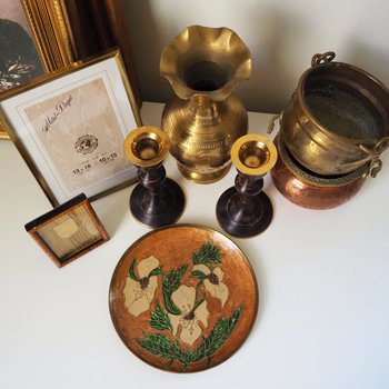 Vintage home decor set | Brass home decor set | Vintage gift set | Vintage brass home decor | Vintage home decor gift set