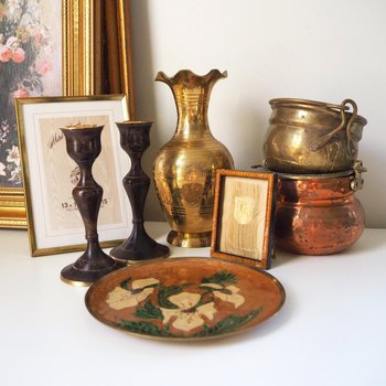 Vintage home decor set | Brass home decor set | Vintage gift set | Vintage brass home decor | Vintage home decor gift set