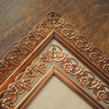 Vintage rose gold photo frames | Set of two vintage photo frames | Rose gold photo frames | Vintage copper tone picture frames