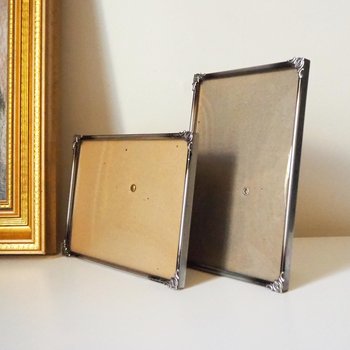 Set of two vintage silver plated photo frames | Silver plated photo frames 12x17 cm | Vintage picture frames | Matching frames