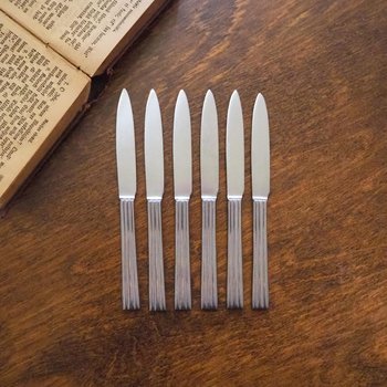 Set of six vintage fruit knives | Gense fruit knives | Midcentury fruit knives | Stainless steel fruit knives | Made in Sweden
