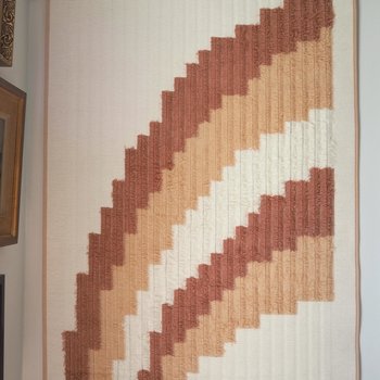 Vintage wall hanging | Large wall hanging | Vintage pink wall hanging | Scandinavian woven textile | Made in Finland