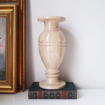 Vintage vase | Large marble vase | Vintage marble vase | Beige marble vase | Vintage vases | Vintage marble home decor