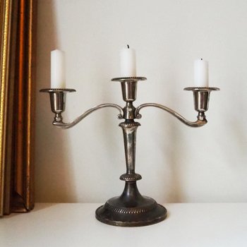 Vintage three arm candelabra | Silver plated candelabrum | Three arm candlestick holder | Vintage candelabrum