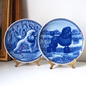 Vintage Tove Svendsen plates | Vintage poodle wall plates | Original Hundeplatte | Vintage decorative dog plates | Made in Denmark