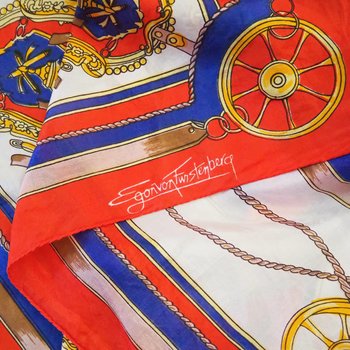Vintage silk scarf | Vintage Egon von Furstenberg silk scarf | Large vintage silk scarf | Square silk scarf
