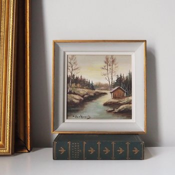 Vintage painting | Vintage scenery painting | Finnish scenery wall art | Framed vintage art | Small vintage painting | Vintage wall art