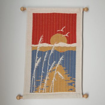 Vintage wall hanging | Sunset wall hanging | Vintage tapestry | Scandinavian woven textile | Made in Finland | Vintage wall tapestry