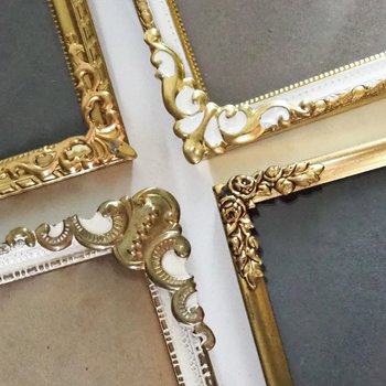 Set of four vintage photo frames | Set of four mismatched vintage frames | Vintage brass picture frames | Vintage brass frame set