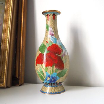 Vintage Cloisonné vase | Large Cloisonné vase | Vintage vase | Cloisonné vase | Enamelled vase |
