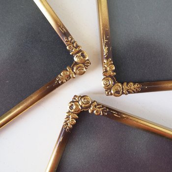 Set of three vintage photo frames | Vintage brass picture frames | Matching vintage frames | Vintage brass frame set | Vintage frame set
