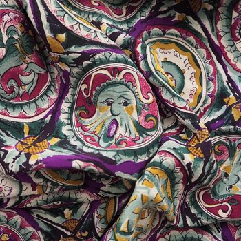 Vintage silk scarf | Purple silk scarf | Large vintage silk scarf | Made in Finland | Finnish silk scarf | Purple scarf