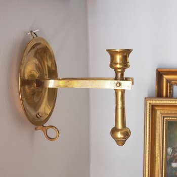 Vintage gimbal candlestick holder | Gimbal brass candlestick holder | Vintage chamber candle holder | Vintage ship candlestick holder