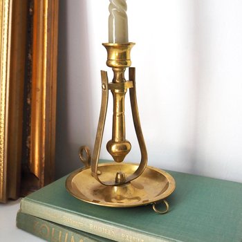 Vintage gimbal candlestick holder | Gimbal brass candlestick holder | Vintage chamber candle holder | Vintage ship candlestick holder
