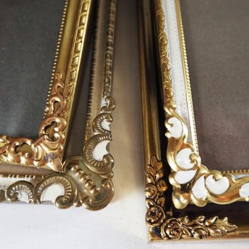 Set of four vintage photo frames | Set of four mismatched vintage frames | Vintage brass picture frames | Vintage brass frame set