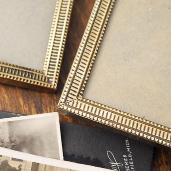 Set of two vintage brass photo frames | Brass photo frames 9x14 cm | Mismatched picture frames | Vintage brass picture frames