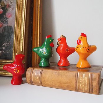 Vintage bird whistle set | Ceramic bird whistles | Retro bird whistles | Colourful bird whistles | Made in Finland | Finnish bird whistles