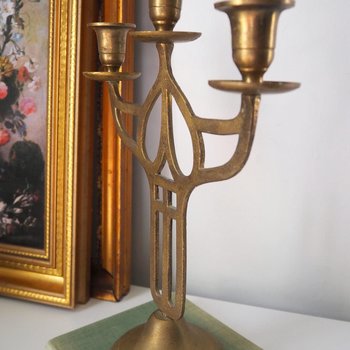 Vintage three arm candelabra | Vintage candelabrum | Three arm candlestick holder | Vintage candelabra | Art nouveau candelabrum