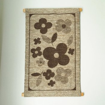 Vintage wall hanging | Floral wall tapestry | Retro wall hanging | Scandinavian wall hanging | Brown and beige wall hanging