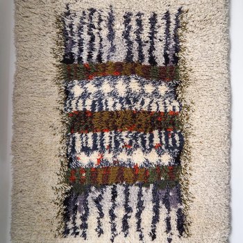 Vintage Rya wall hanging | Scandinavian Rya rug | Wool vintage wall hanging | Vintage wool Rya rug | Traditional Scandinavian wall hanging