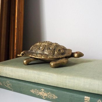 Vintage brass ashtray | Vintage turtle ashtray | Ashtray with lid | Brass turtle ashtray with lid | Vintage brass turtle ashtray