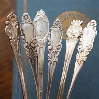 Set of six vintage coffee spoons | Small silver plated coffee spoons | Mismatched spoon set | Vintage alpacca coffee spoons