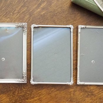Set of three vintage photo frames | Vintage silver plated photo frames | Silver plated Danish frames | Silver plated picture frames