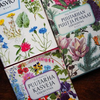 Vintage flower and plant book set | Finnish flower books | Vintage botanical books | Illustrated flower books | Vintage floral illustrations