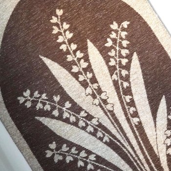Vintage wall hanging | Lily of the Valley wall tapestry | Large wall hanging | Scandinavian woven textile | Brown wall hanging