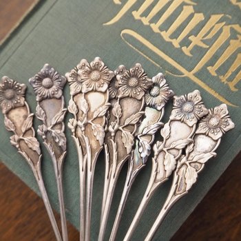 Set of nine vintage teaspoons | Vintage alpacca silver teaspoons | Small teaspoons | Vintage teaspoon set | Vintage alpacca teaspoons